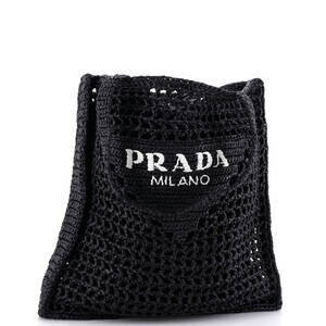 Prada Triangle Logo Open Tote Raffia #239778P15B